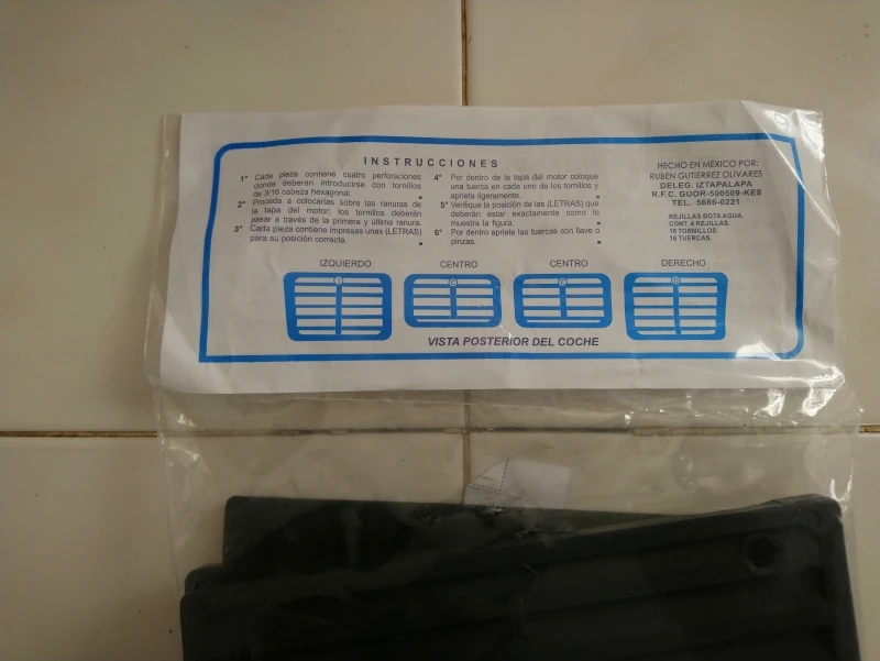 Juego De Rejillas De Tapa De Motor Color Negro Para VW Sedan 1600, 1600i - Imagen 19