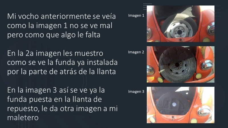 Funda De Lona Negra De Llanta De Refacción Para VW Sedán - Imagen 16