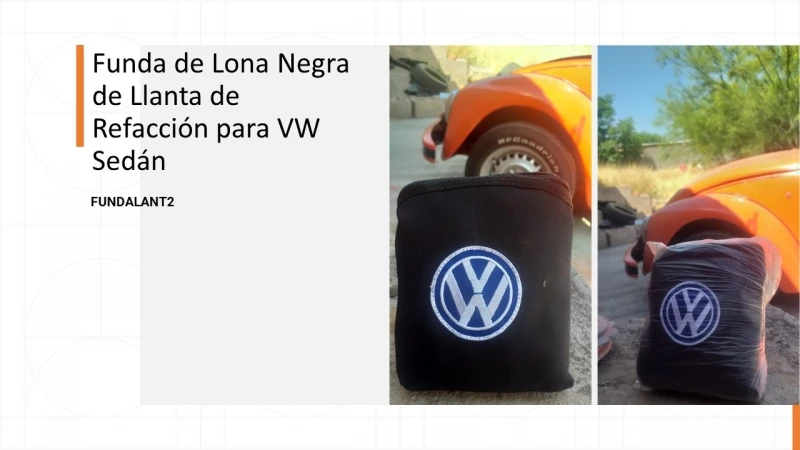 Funda De Lona Negra De Llanta De Refacción Para VW Sedán - Imagen 15
