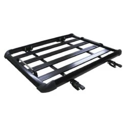 Canastilla Negra Con Barra Transversal Y Abrazaderas En "U" De Alumio Tunix