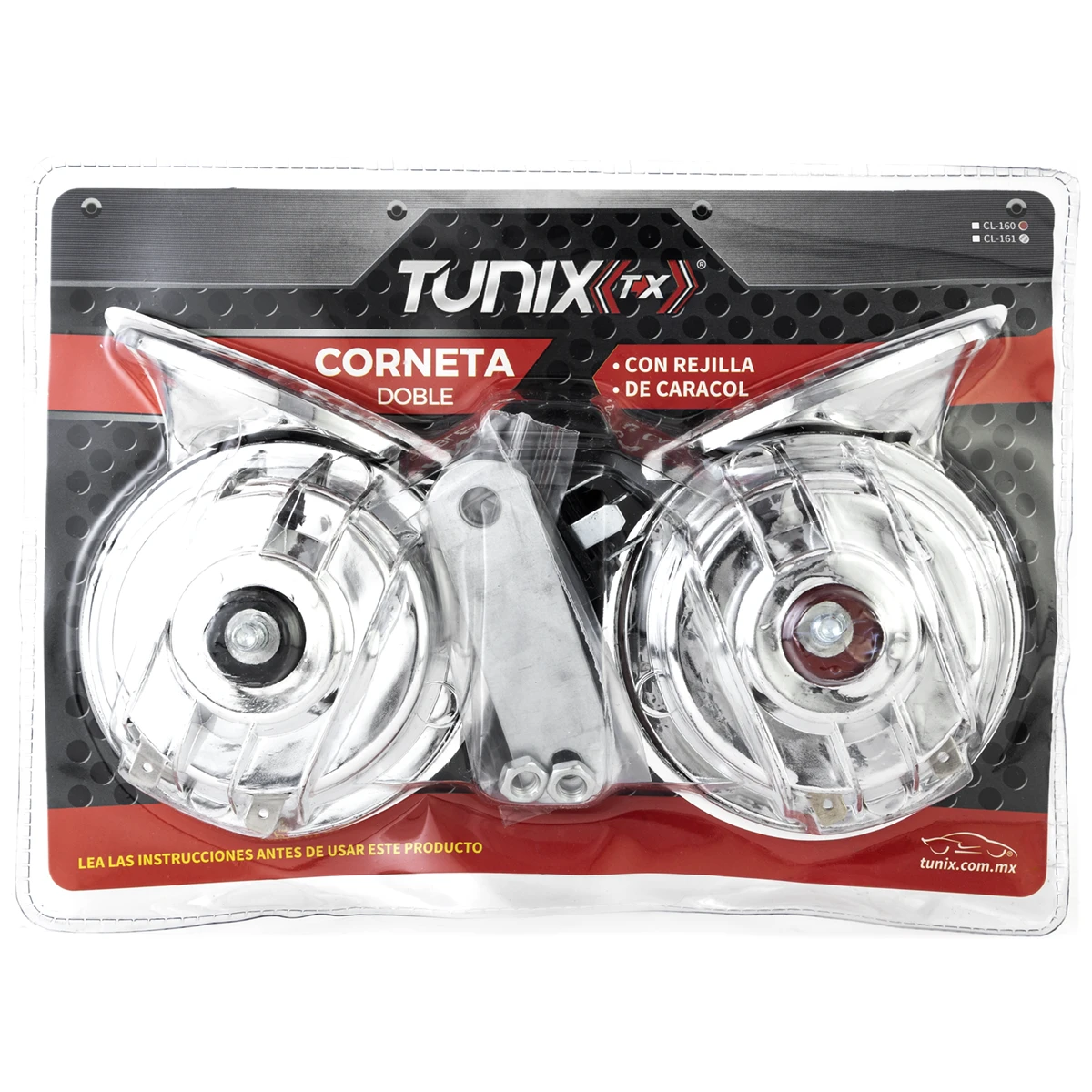 Claxon Cromado En Forma De Caracol Con Rejilla Y Relevador Tunix - Imagen 2