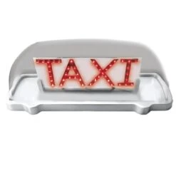 Copete Para Taxi Transparente Con Leds Rojos Y 2 Vistas Tunix