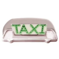 Copete Para Taxi Transparente Con Leds Verdes Y 2 Vistas Tunix