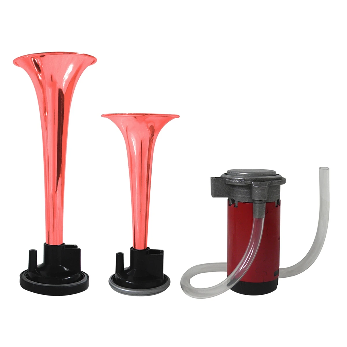 Corneta De Aire Doble Cromada Roja Tunix Universal