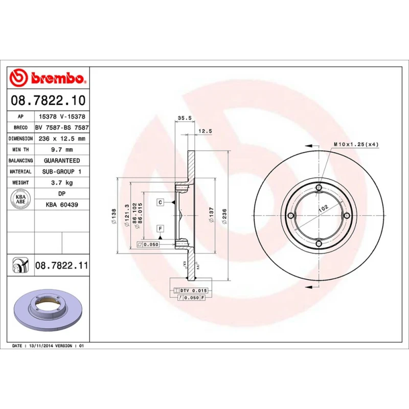 Disco Sólido De Frenos Delanteros Brembo Para Matiz - Imagen 2