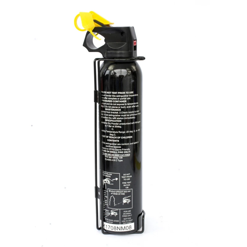 Extinguidor Desechable Color NEGRO Con Base Para Uso Automotriz