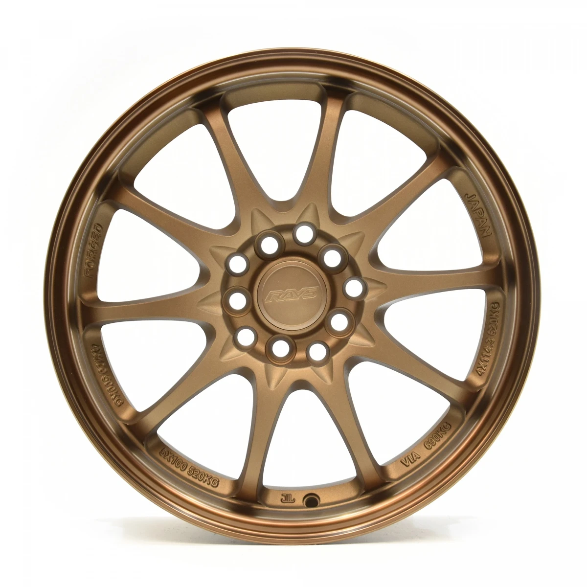 Juego 4 De Rines De 16" Con Doble Barrenación Y Centro Ravs Color Bronce Auto Magic