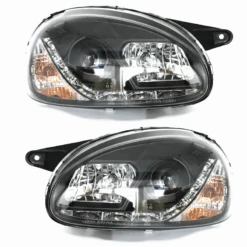 Juego De 2 Faros Con Fondo Negro, Luces LED, Lupa, Ojo De Ángel Auto Magic Para Chevy C1