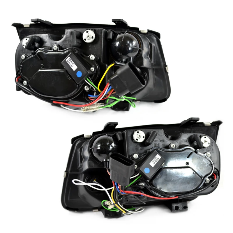 Juego De 2 Faros Con Fondo Negro, Ojo De Ángel Y Perfil LED Auto Magic Para Jetta A4 - Imagen 2