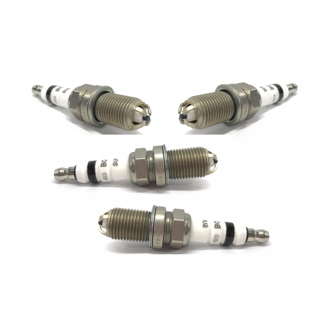 Juego De 4 Bujías Con Punta De Cobre Y 4 Electrodos Delgadas Bosch Para Beetle, Caddy, Cros Fox, Derby, Eurovan, Gol, Lupo