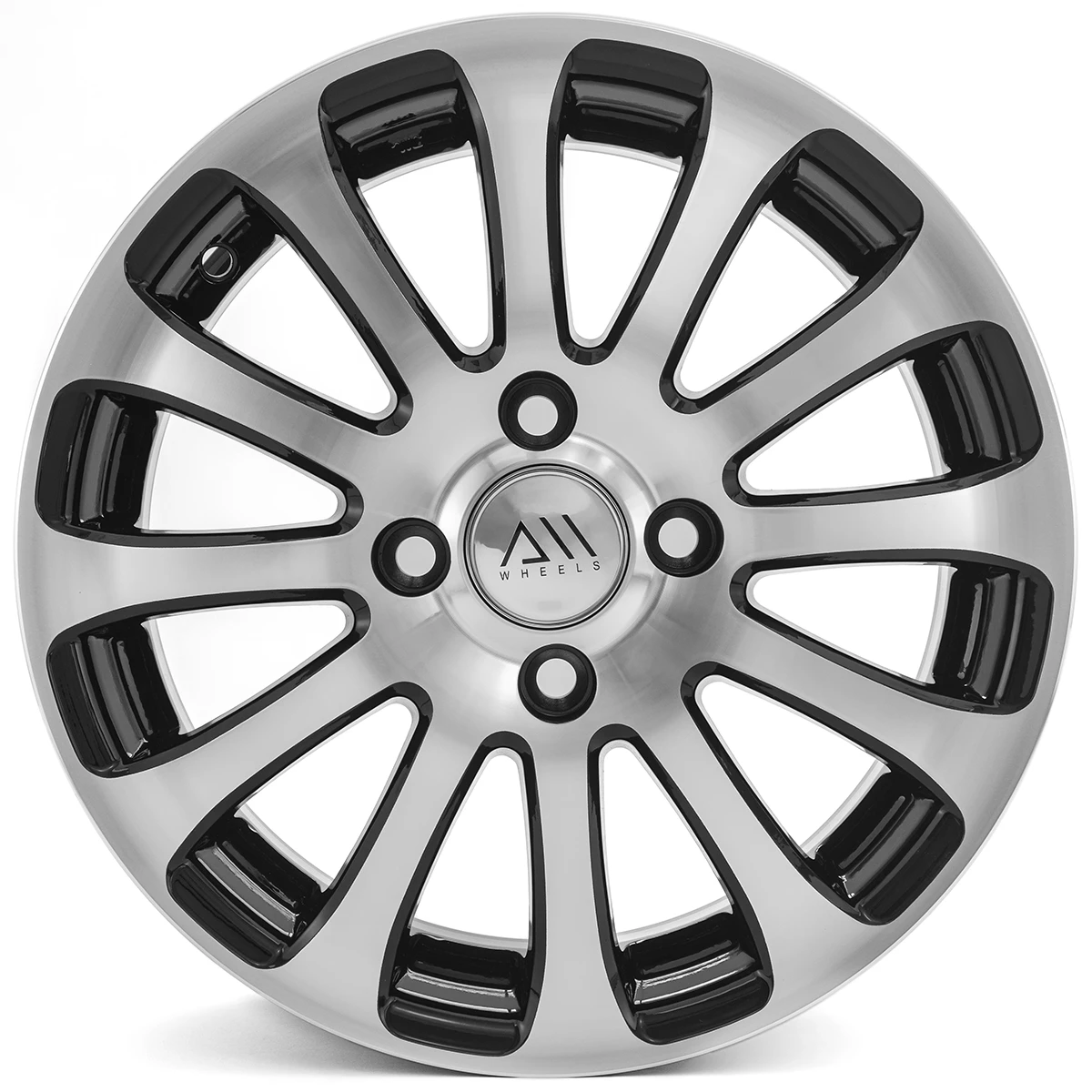 Juego De 4 Rines De 14" Color Plata Con Aro Interior Negro Auto Magic - Imagen 2