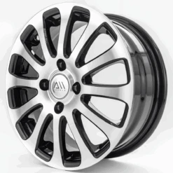 Juego De 4 Rines De 14" Color Plata Con Aro Interior Negro Auto Magic