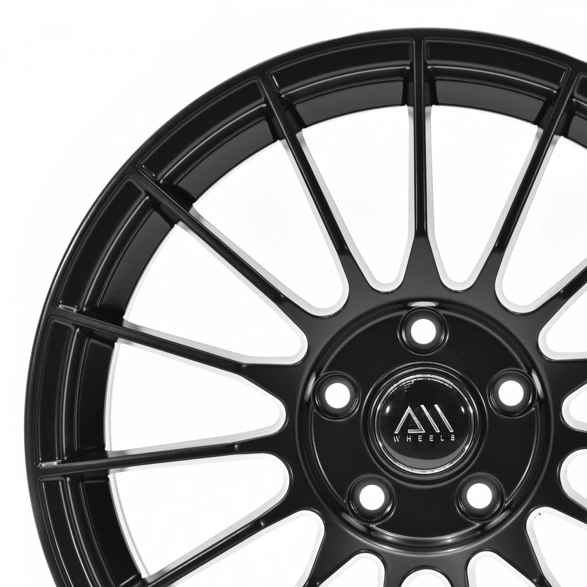 Juego De 4 Rines De 17" Con Centro AM Negro Mate Auto Magic - Imagen 2