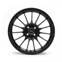 Juego De 4 Rines De 17" Negro Mate De 4 Birlos Con Centro AM Auto Magic