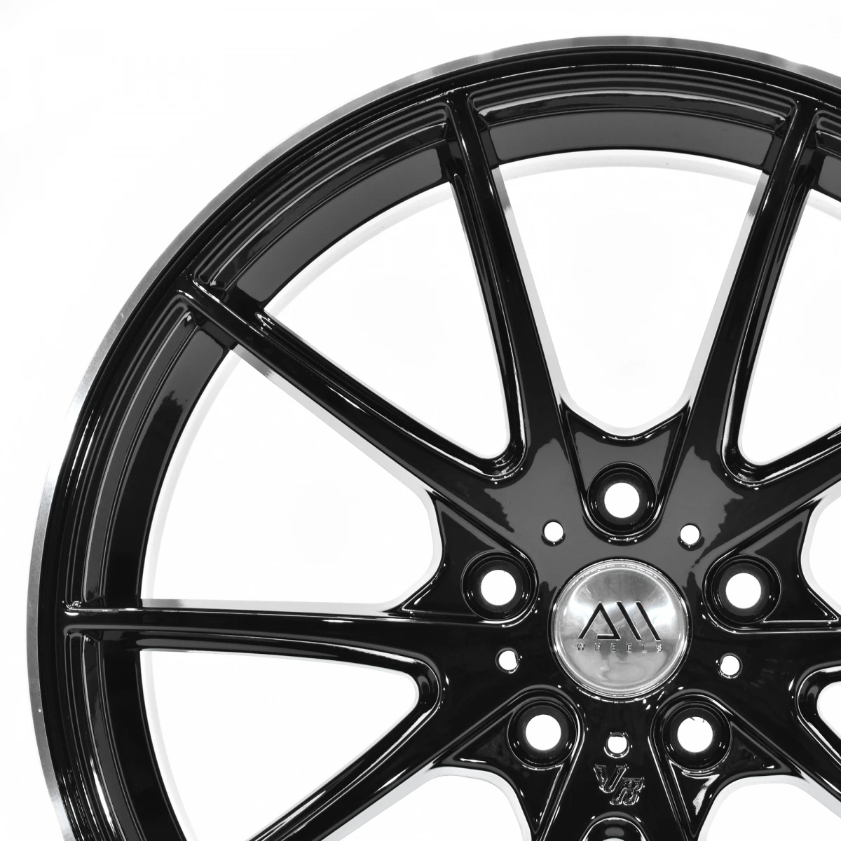 Juego De 4 Rines De 18" Con Centro AM Color Negro Brillante De 5 Birlos Auto Magic - Imagen 2