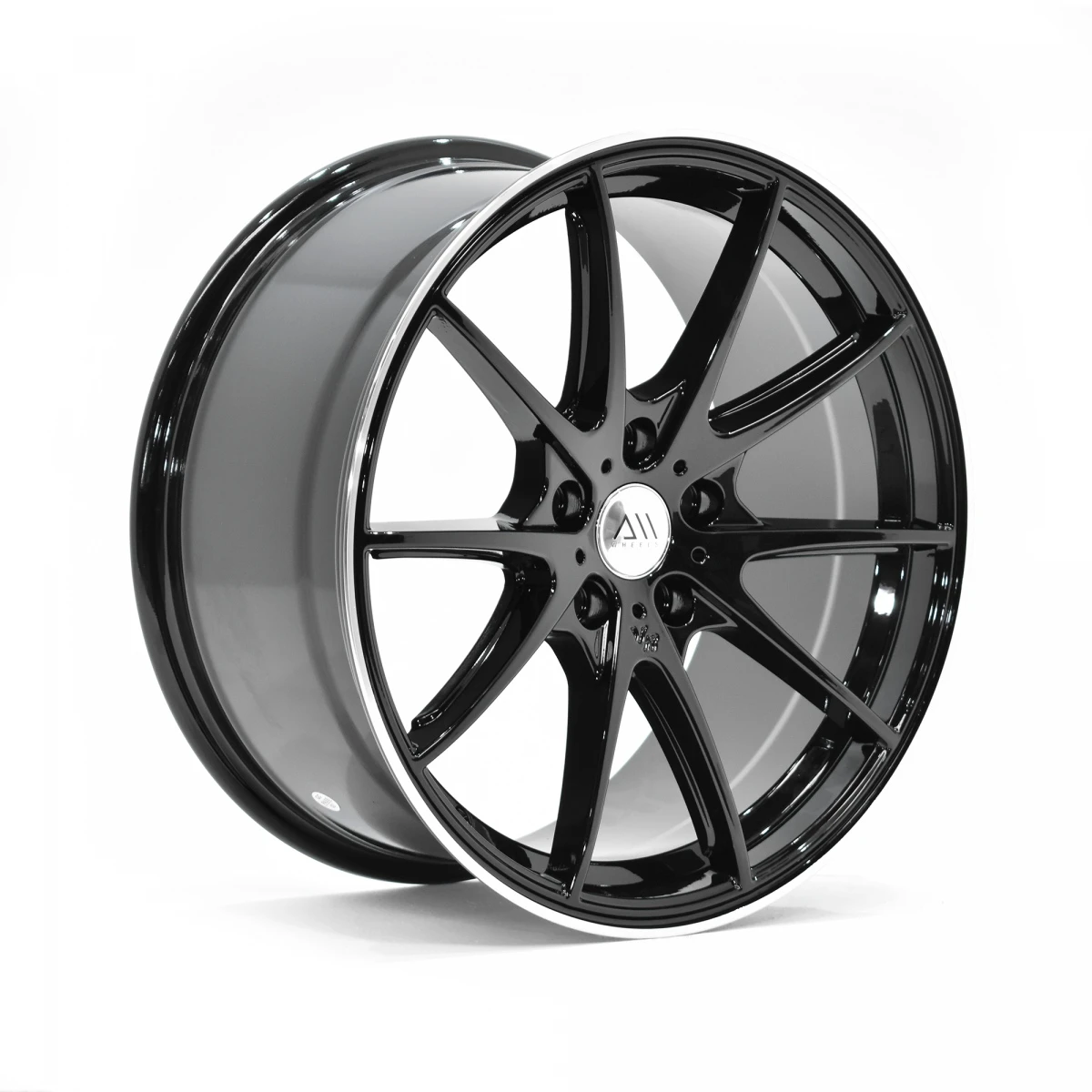 Juego De 4 Rines De 18" Con Centro AM Color Negro Brillante De 5 Birlos Auto Magic - Imagen 3