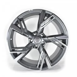 Juego De 4 Rines De 19" Con Centro De Audi Color Gris Plata Auto Magic