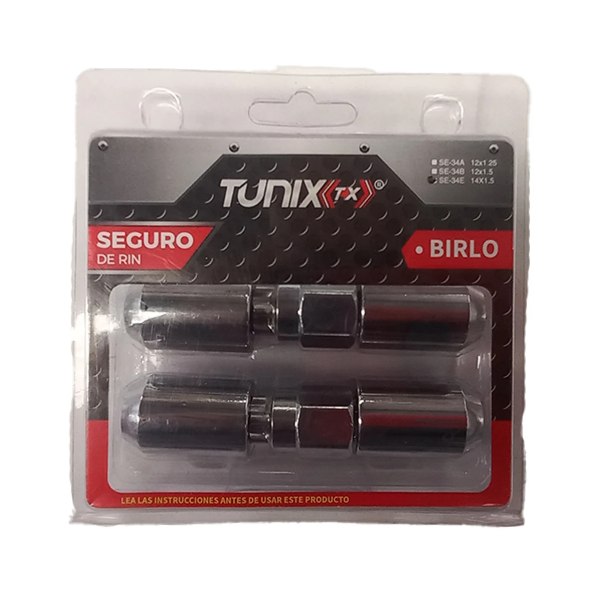 Juego De 4 Seguros De 14X1.5 De Rin Cromados Tipo Tuerca Con 2 Llaves Tunix
