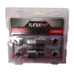 Juego De 4 Seguros De Rin Tipo Tuercas Cortas 1/2" X 2.0 Con 2 Llaves Tunix