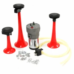 Juego De Claxon Universal Con Compresor Y Cornetas Con Tono De Caballeriza Racing Tec