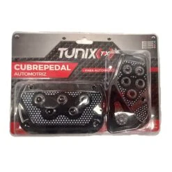 Kit De 2 Pedales Cromados Tipo Fibra De Carbón Gris Tunix