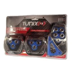 Kit De 3 Cubrepedales Cromados Con Azul Tunix