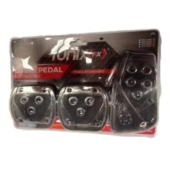 Kit De 3 Cubrepedales Cromados Con Hule Negro Tunix