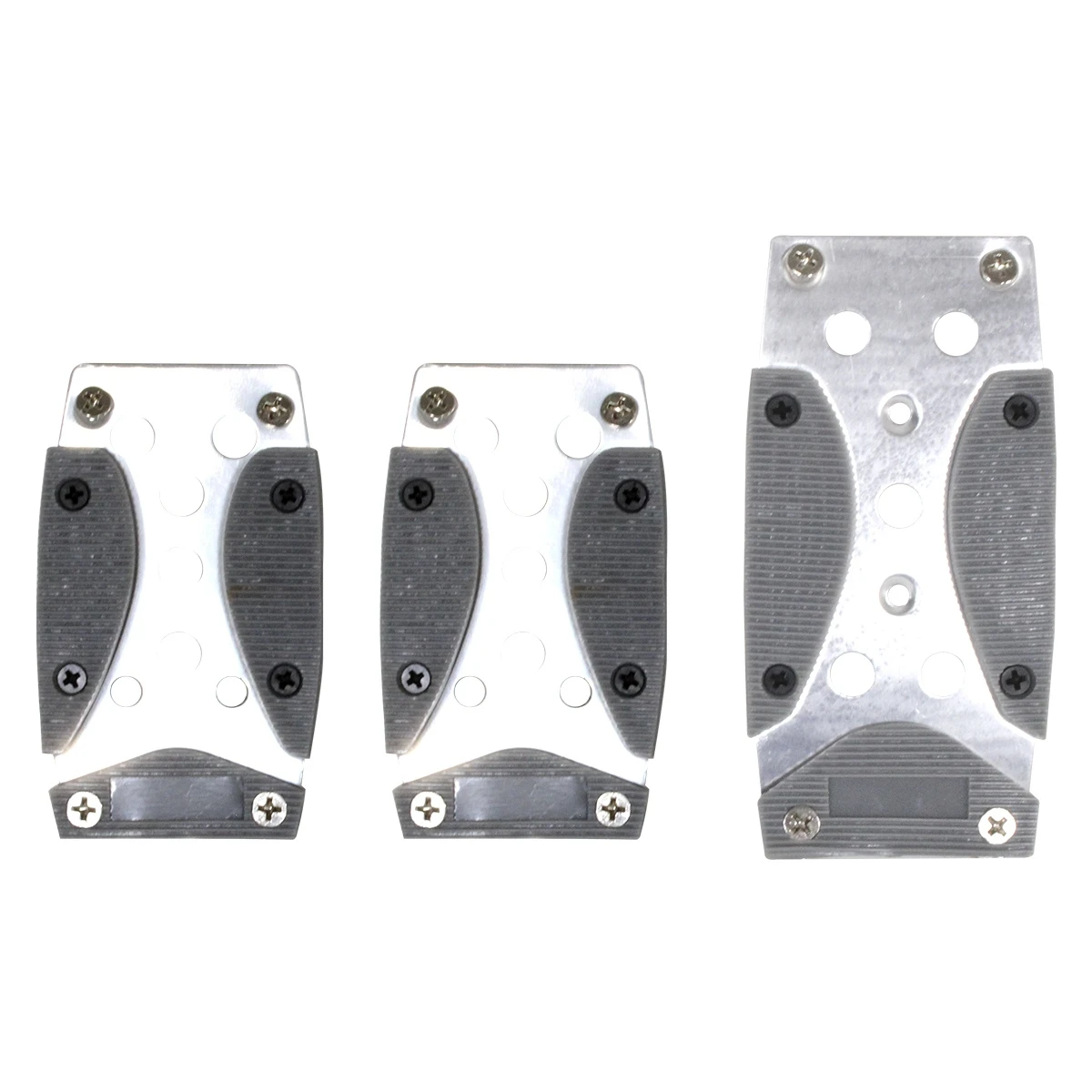 Kit De 3 Cubrepedales De Aluminio Con Plástico Negro Tunix