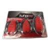 Kit De 3 Pedales Tipo Escarabajo Cromado Con Hule Rojo Tunix