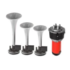 Kit De Cornetas Cromadas De Aire Con Sonido Ajustable De 1 O 2 Tonos Y Switch Tunix