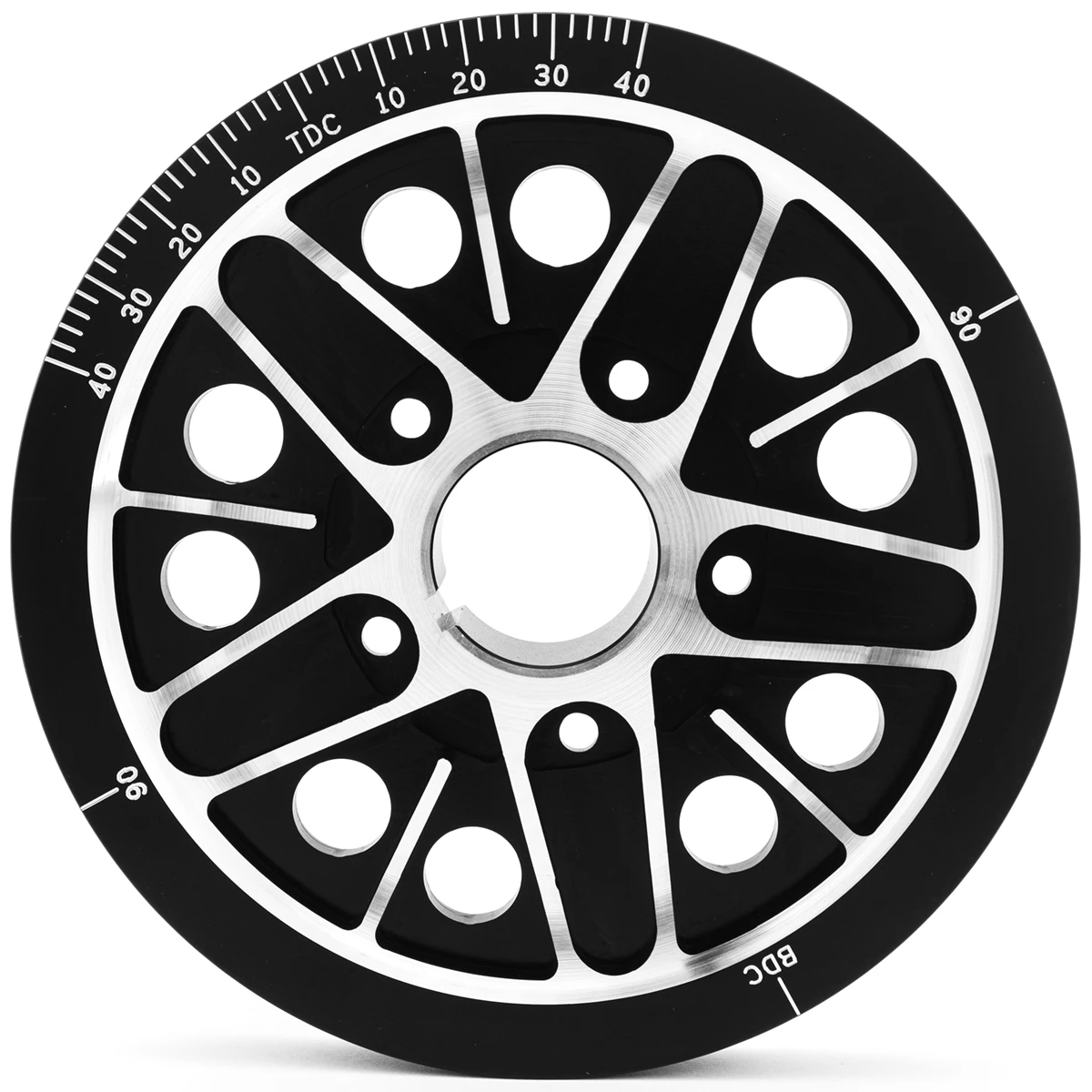 Kit De Poleas Graduadas Tipo Cosmic De 5 Birlos De Motor Con Tornillos Cromados Para VW Sedán, Safari, Brasilia, Combi, Hormiga - Imagen 2