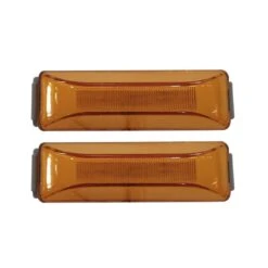 Par De Plafones Rectangulares Ambar Con 4 Leds, Ojo De Ángel, Alta, Baja Y Estrobo Tunix