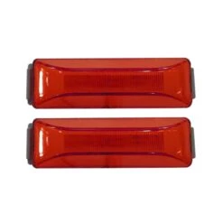 Par De Plafones Rectangulares Rojos Con 4 Leds, Ojo De Ángel, Alta, Baja Y Estrobo Tunix