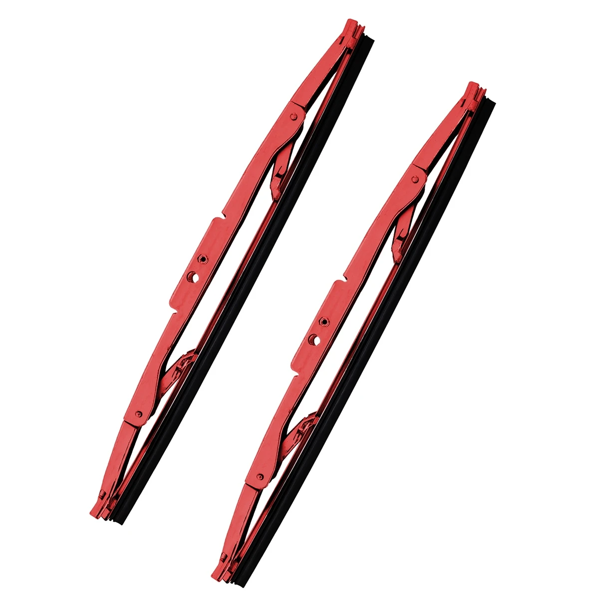 Par De Plumas Limpiaparabrisas Cromada Rojo Dobles Delgadas De 18” Tunix