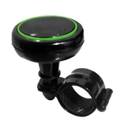 Perilla De Volante Negra Con Aro Superior Verde Tunix