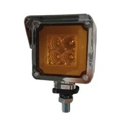 Plafón Derecho Cuadrado Con 4 Leds, Ojo De Angel Tipo Gel, Doble Cara Ambar Y Rojo Tunix