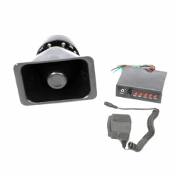 Sirena Automotriz De 100 Watts Con 5 Tonos Y Micrófono Tunix